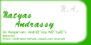 matyas andrassy business card